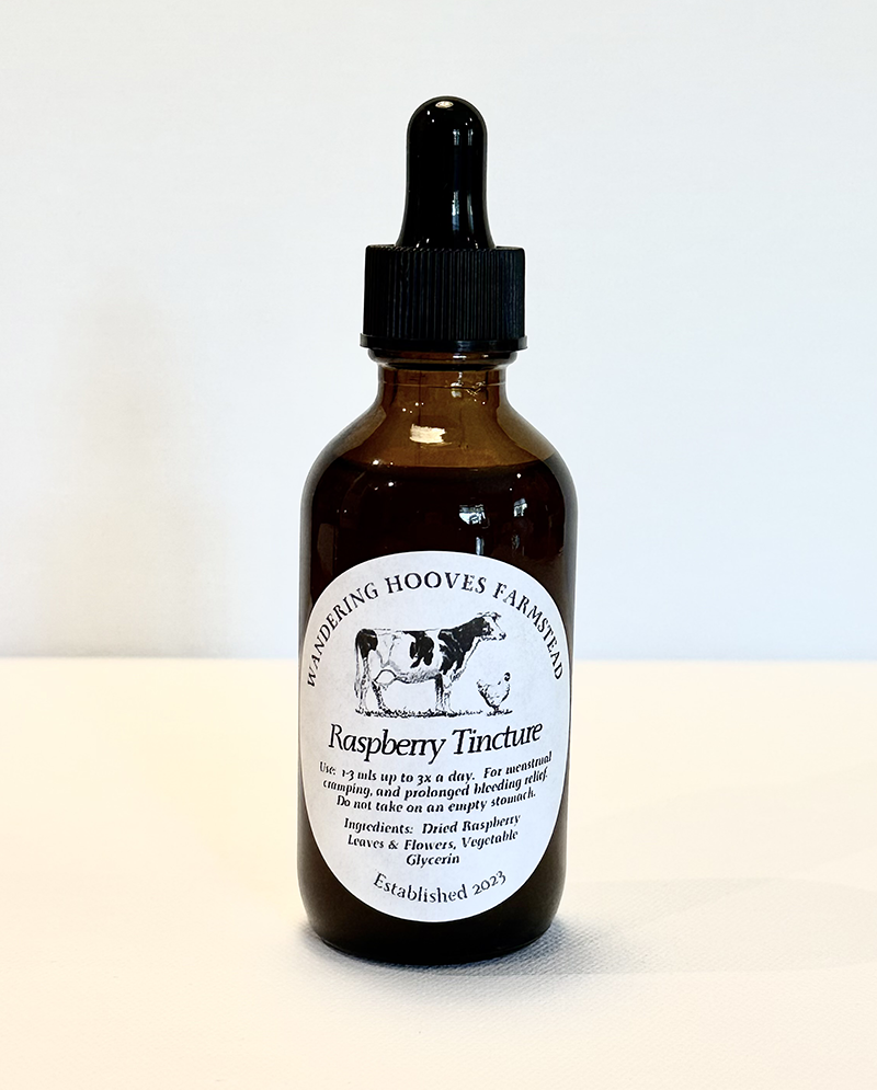 raspberry tincture bottle